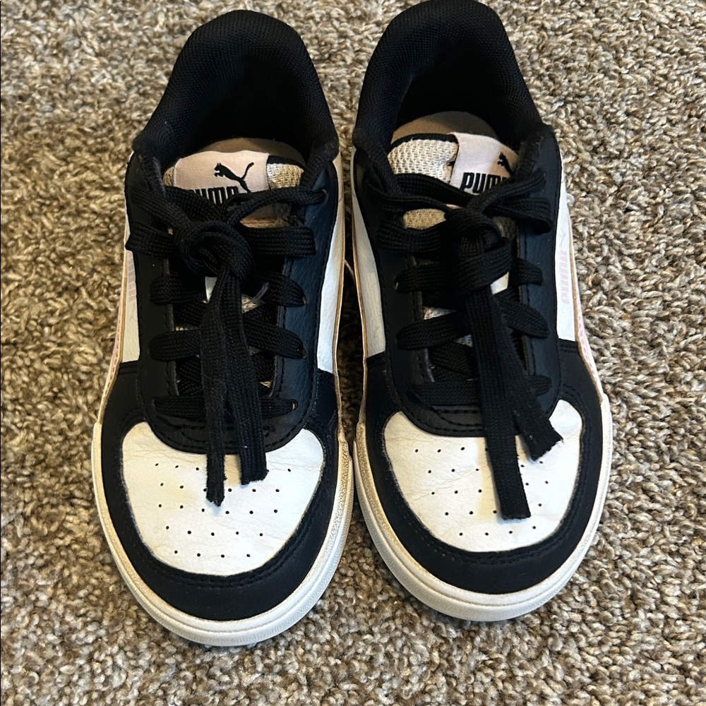 PUMA Kids Black and White Sneakers